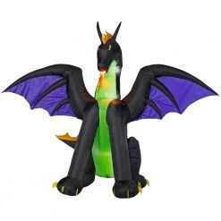 Halloween Inflatables Gemmy 6 Ft. Lighted Dragon With Flaming Mouth Halloween Inflatable