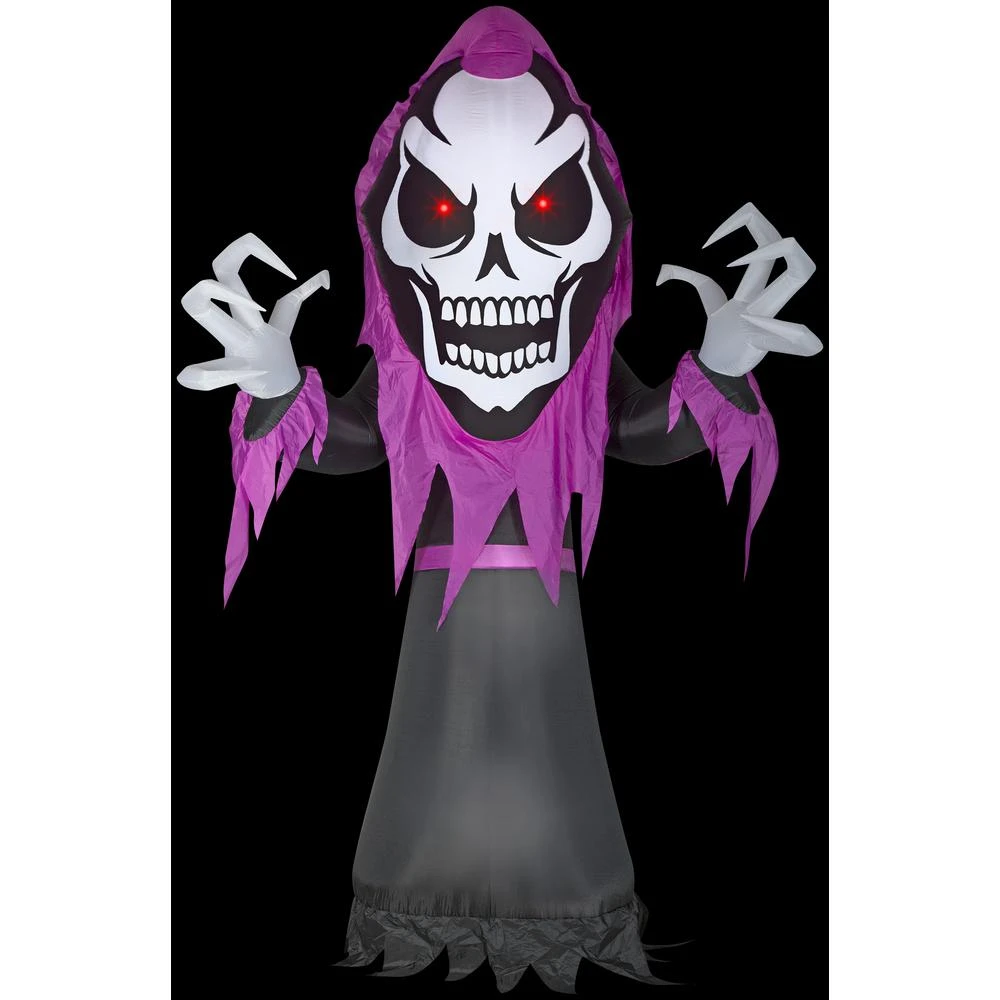 Gemmy 10 Ft. H Skeleton Reaper With Red LED Eyes-Giant Halloween Inflatable