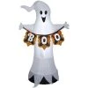 Gemmy 6 Ft. Airblown-Ghost With Boo Banner-MD Halloween Inflatables