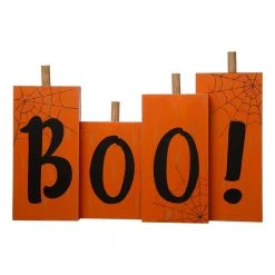 Glitzhome 20 In. L Halloween Wooden Boo Standing Decor Halloween Props