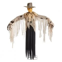 Home Accents Holiday 6 Ft. Animated LED Flaming Scarecrow Halloween Yard Decor