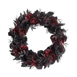 Halloween Wreaths Home Accents Holiday 30 In. Black Burgundy Halloween Rose Wreath