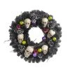 Home Accents Holiday 30 In. Artificial Halloween Wreath With Flowers And Skulls Halloween Wreaths