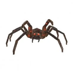 Home Accents Holiday 4 Ft. LED Orange Lighted Jungle Spider With Red Eyes Halloween Yard Decor