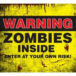 My Door Decor 7 Ft. X 8 Ft. Zombies Inside Halloween Garage Door Decor Mural For Single Car Garage Halloween Door Decorations