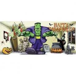 Halloween Door Decorations My Door Decor 7 Ft. X 16 Ft. Frank And Friends Outdoor Halloween Holiday Garage Door Decor Mural For Double Car Garage