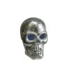 Northlight 14 In. LED Silver Metallic Day Of The Dead Skull Halloween Props