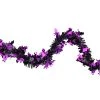 Northlight 50 Ft. Black With Purple Bats Halloween Tinsel Garland Unlit Halloween Wreaths